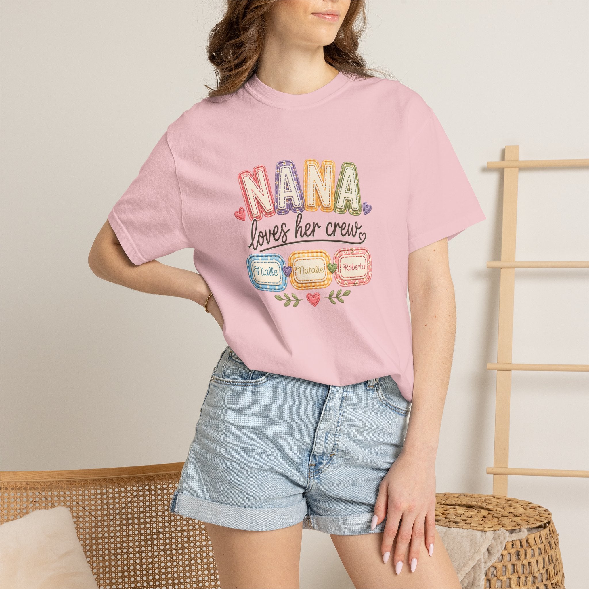 T-Shirt — “Nana Loves Her Crew” Colorful Grandma Family tee