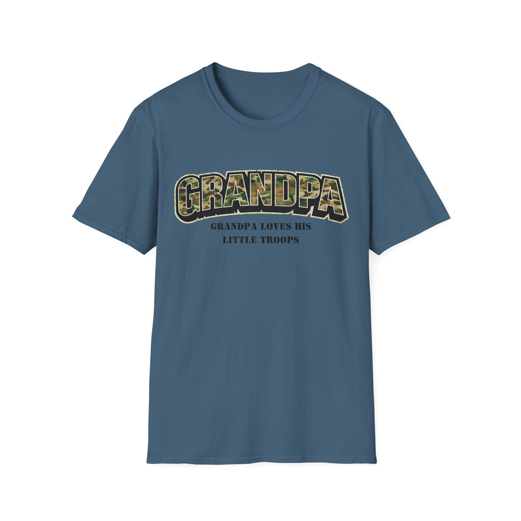 Grandpa Camo T-Shirt — "Grandpa Loves His Little Troops" Military Dad Gift