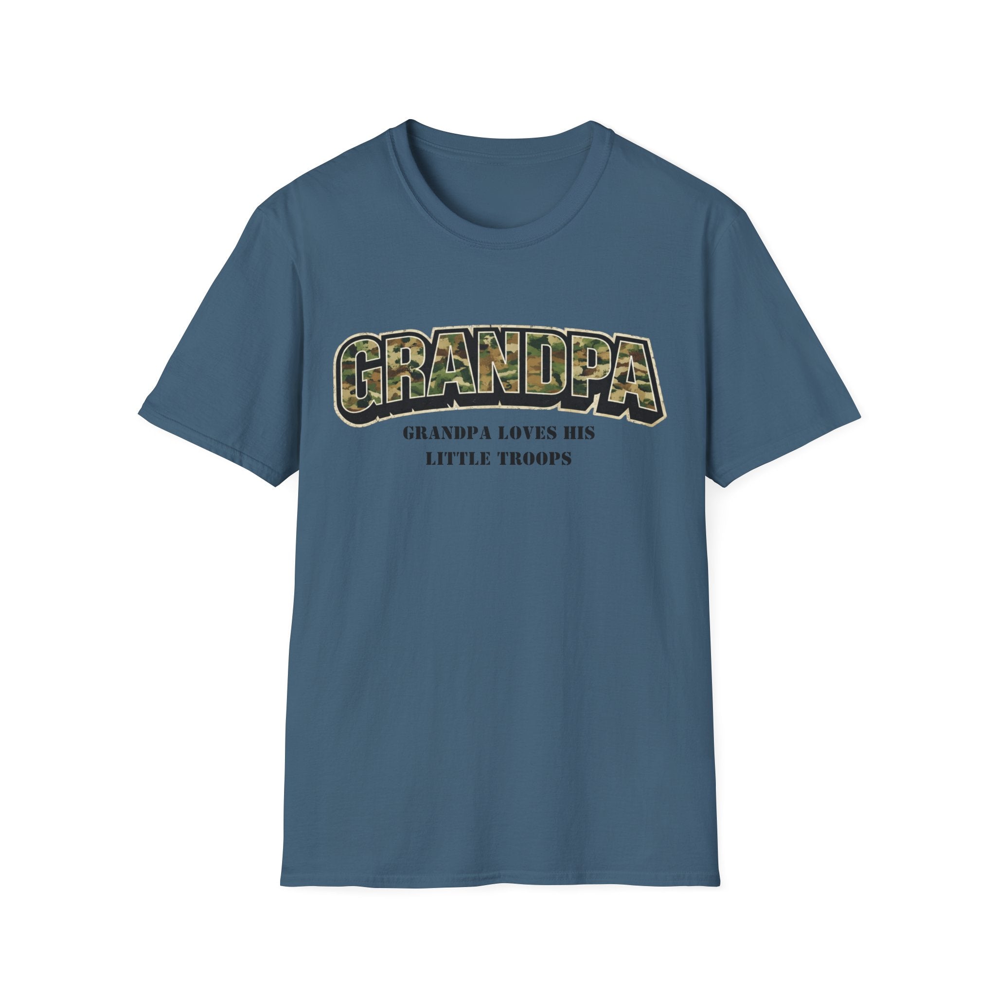 Grandpa Camo T-Shirt — "Grandpa Loves His Little Troops" Military Dad Gift