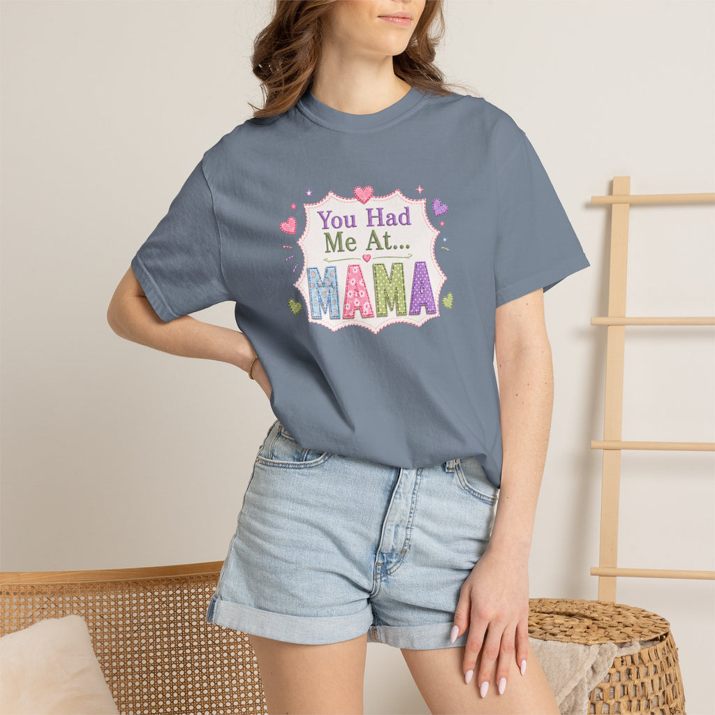 You Had Me At Mama T-Shirt — Cute Pastel Mom Graphic Tee for Mother's Day