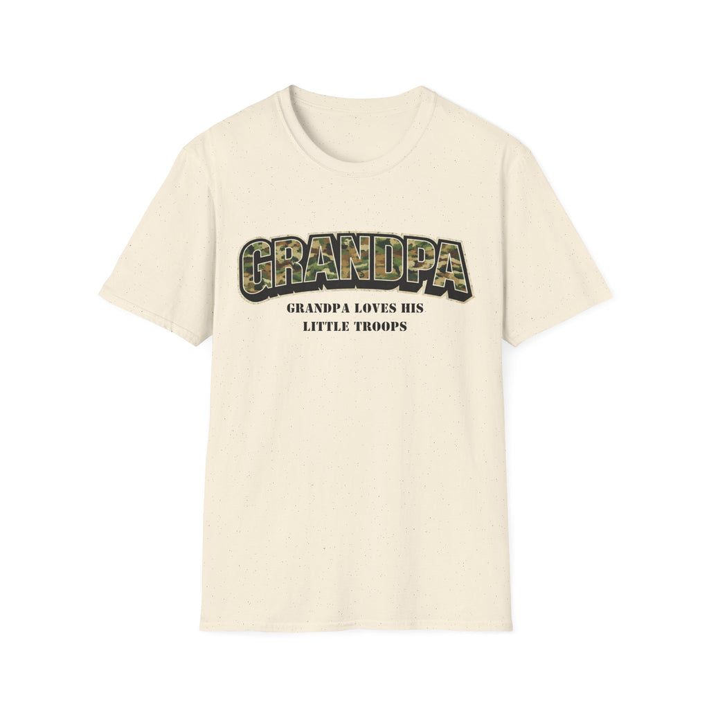 Grandpa Camo T-Shirt — "Grandpa Loves His Little Troops" Military Dad Gift
