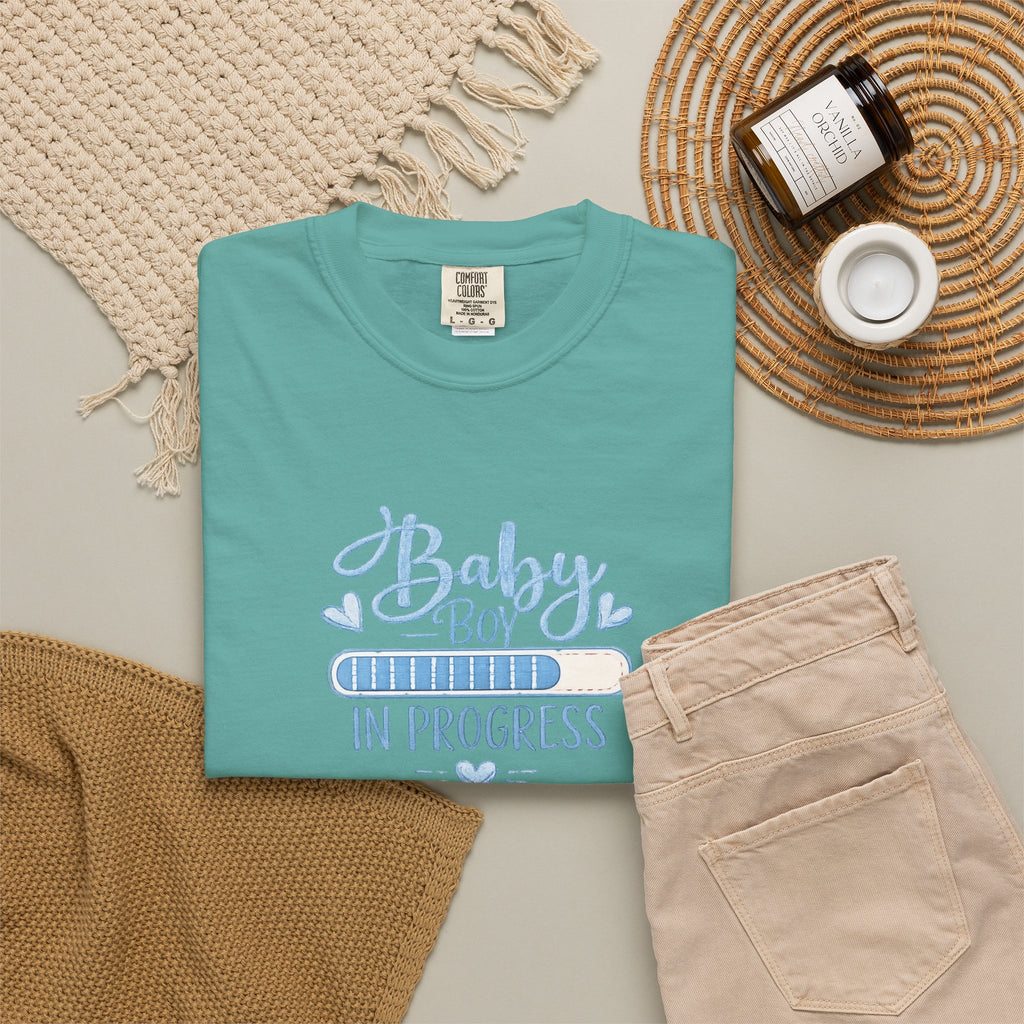 Baby Boy In Progress T-Shirt — Pregnancy Announcement Tee