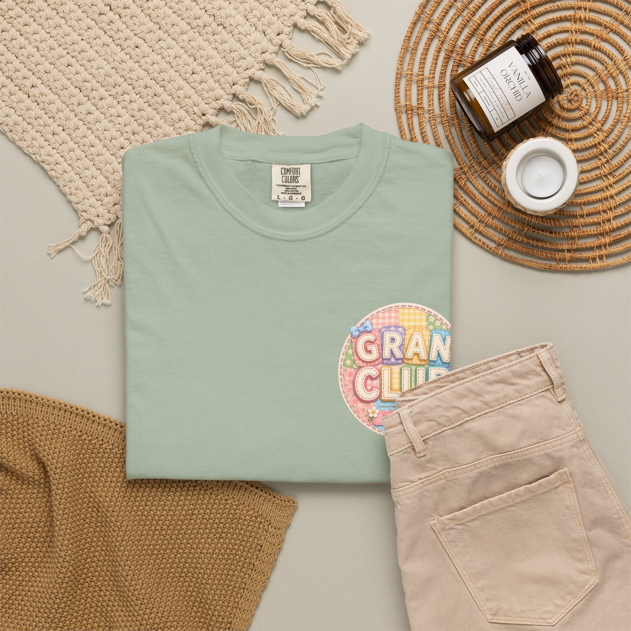 T-Shirt — "Gran Club" Retro Floral Badge Tee