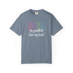 Nana Pastel Rainbow Tee — 'NANA' Floral Outline Grandma T-Shirt