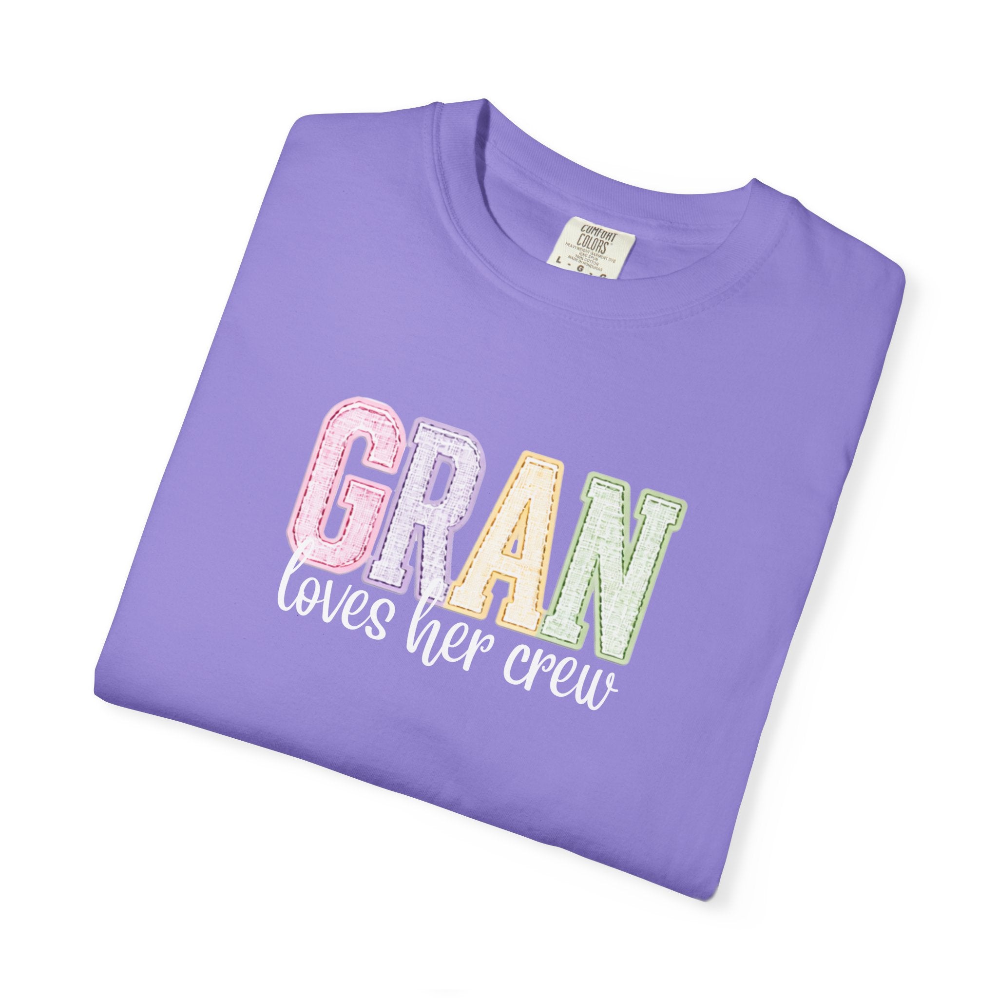 Gran Loves Her Crew T-Shirt — Pastel Grandma Shirt for Mother's Day & Family Gifts