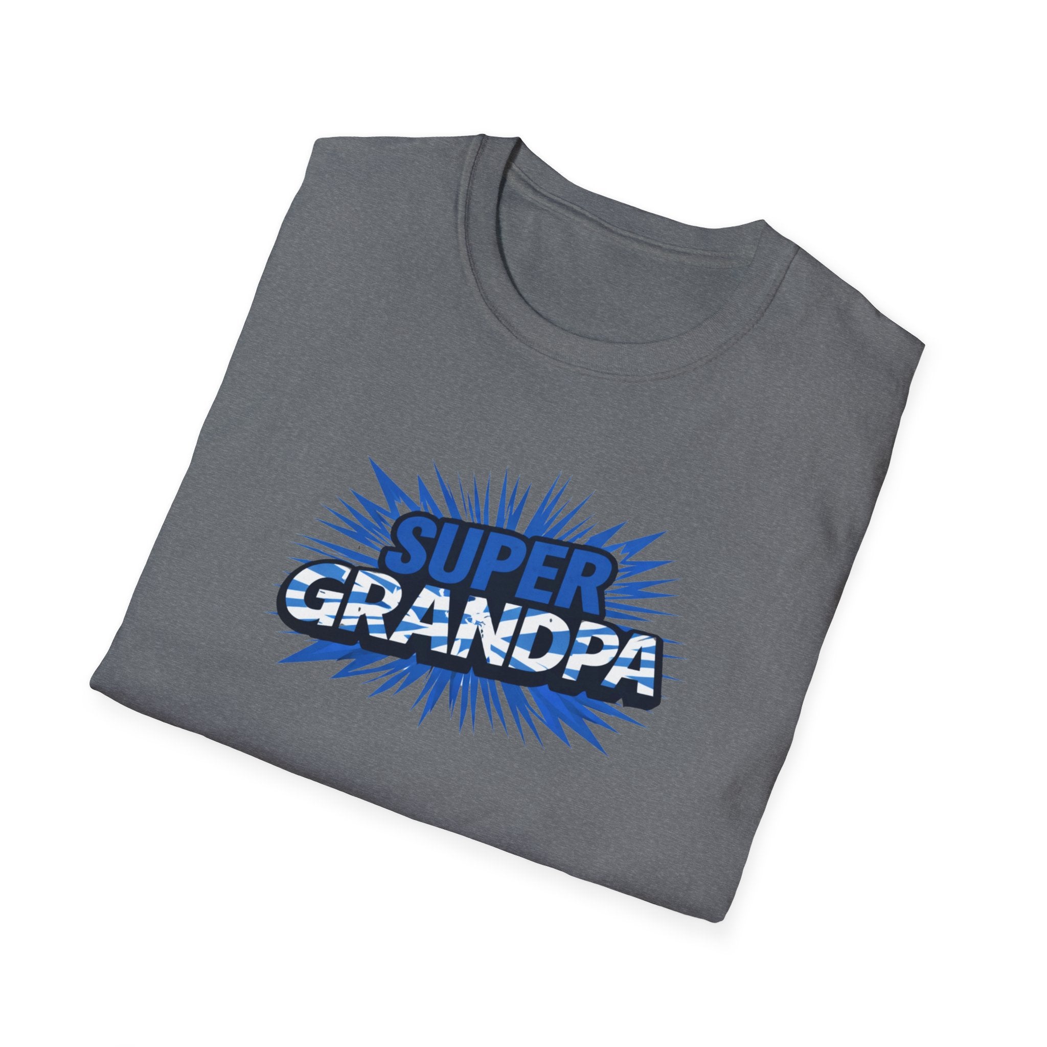 Super Grandpa Scotland Flag/Scottish themed T-Shirt — Retro Comic Father's Day Gift for Grandfathers