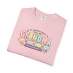 Grandma T-Shirt - My Favorite People Call Me Grandma (Cute Floral Retro Design)
