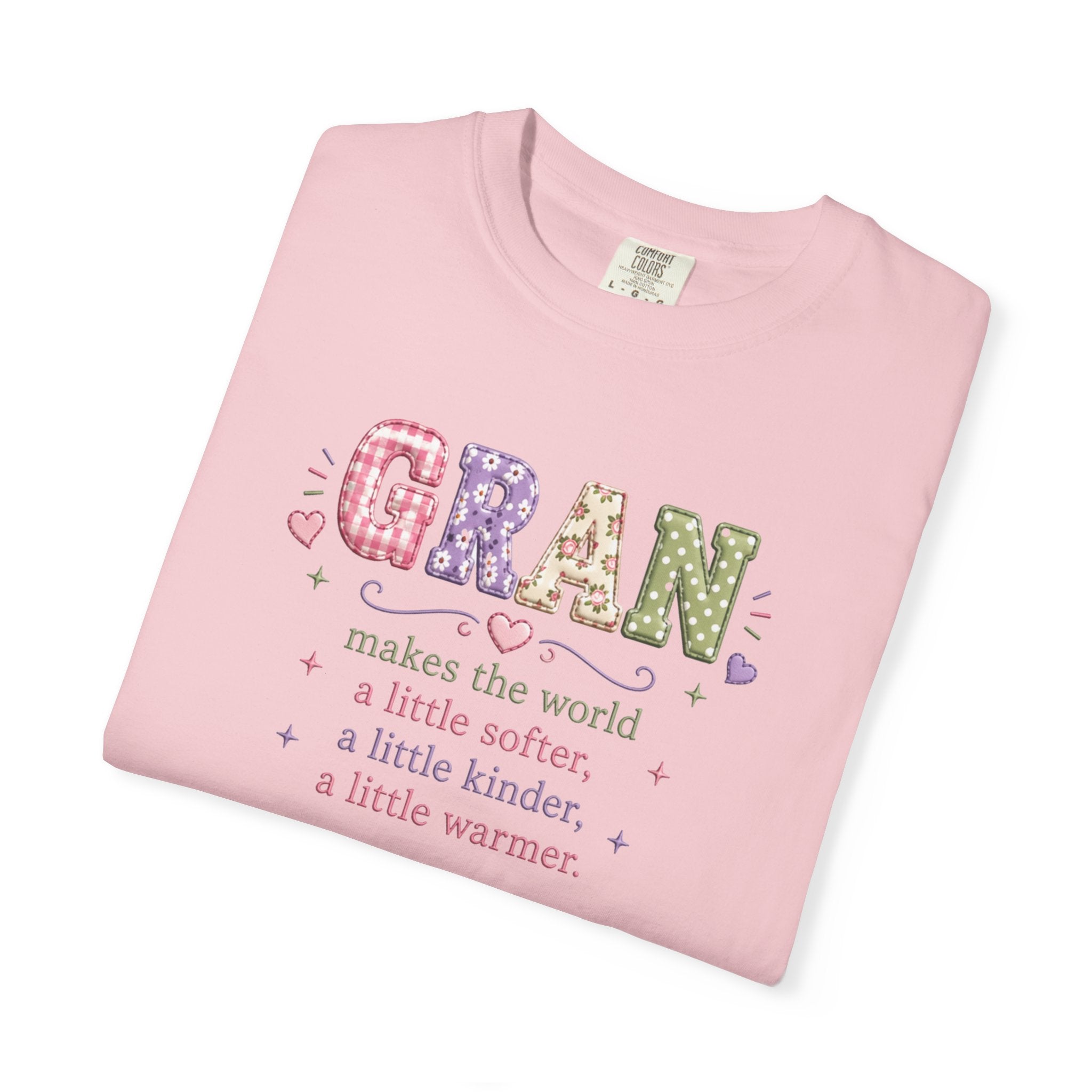Gran Makes the World Softer T-Shirt – Gift for Grandma, Floral Vintage Lettering