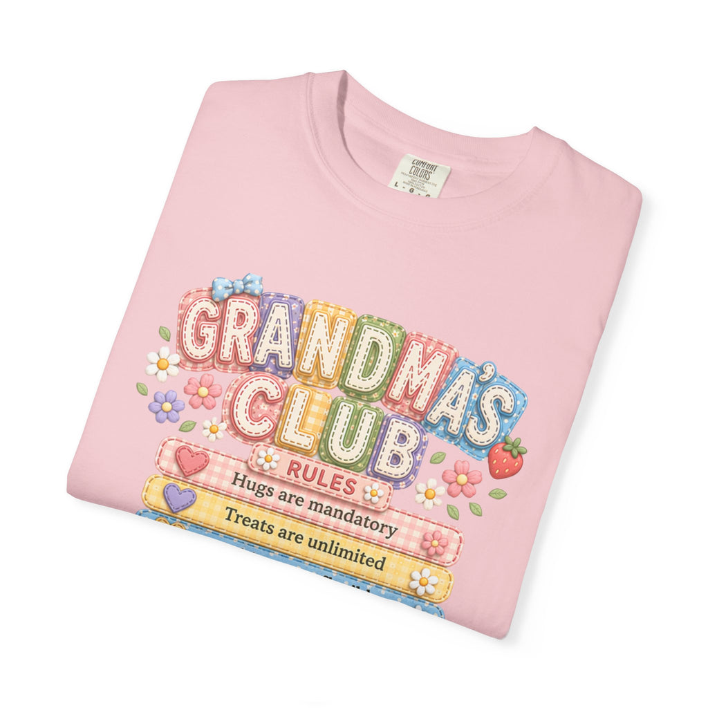 Grandma's Club T-Shirt — Cute Floral 'Grandma's Club' Rules Tee