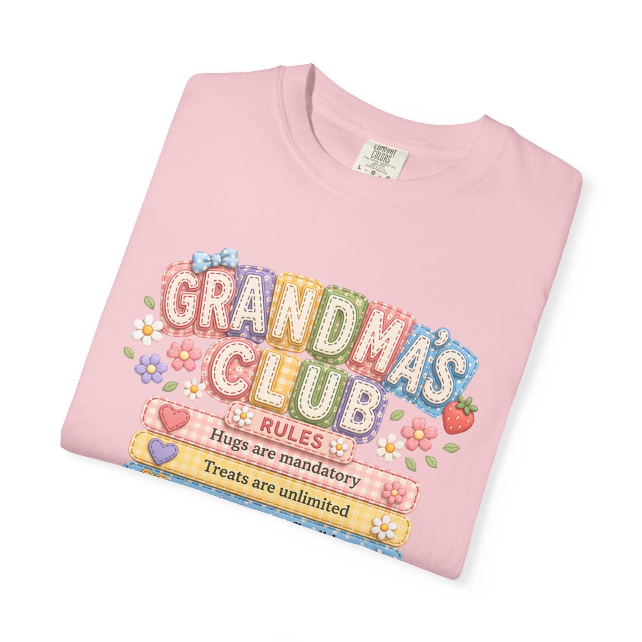 Grandma's Club T-Shirt — Cute Floral 'Grandma's Club' Rules Tee