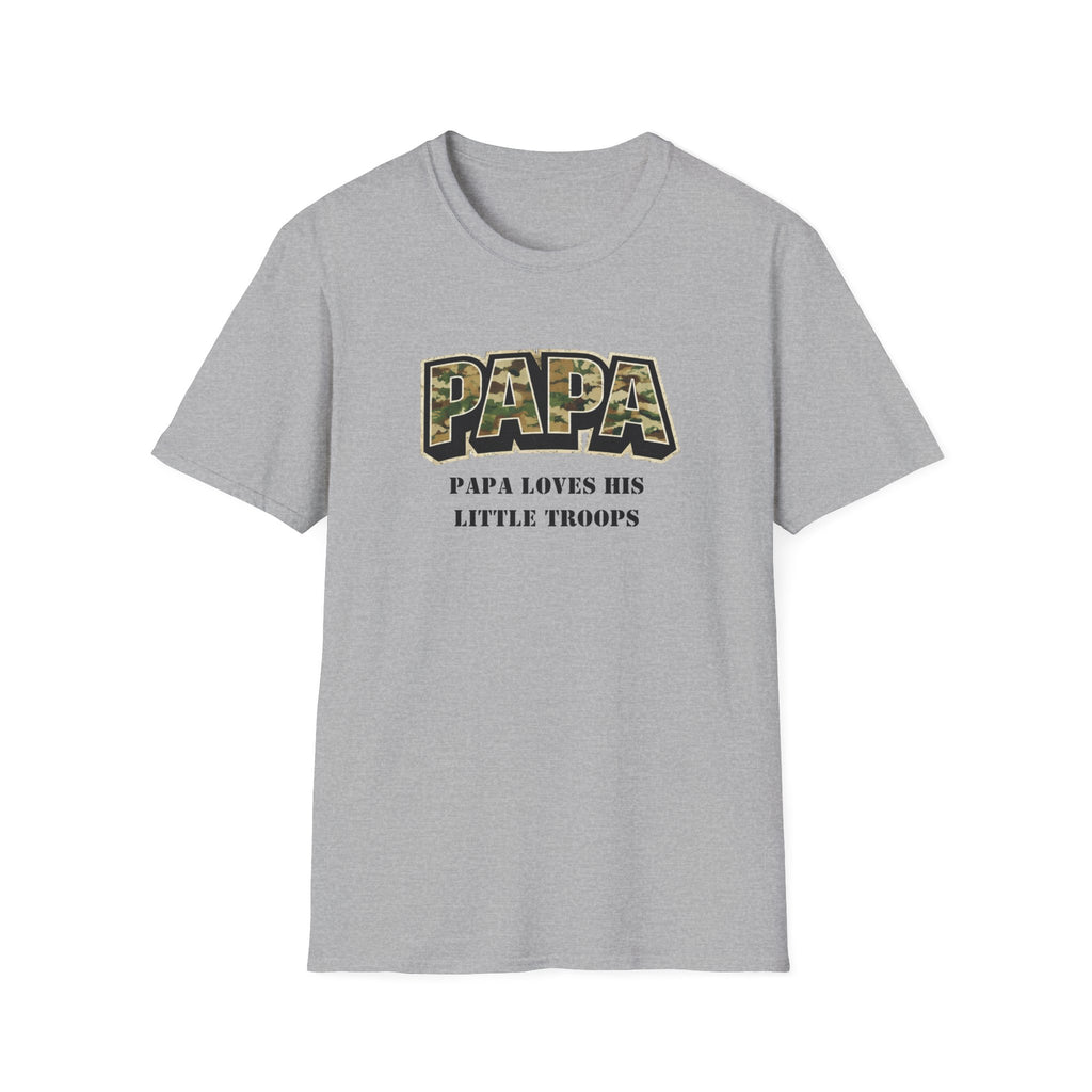 Papa Camo T-Shirt — "Papa Loves His Little Troops" Fathers Day Dad Tee