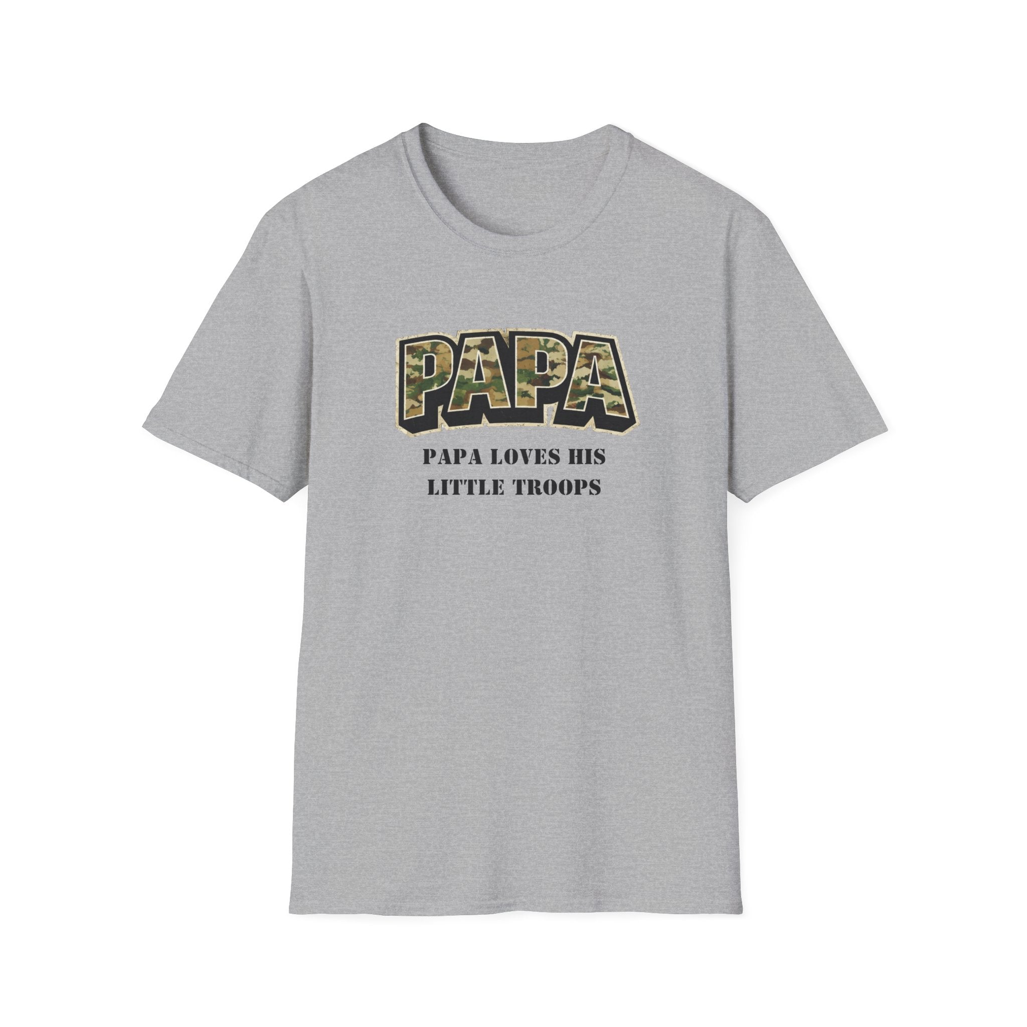 Papa Camo T-Shirt — "Papa Loves His Little Troops" Fathers Day Dad Tee
