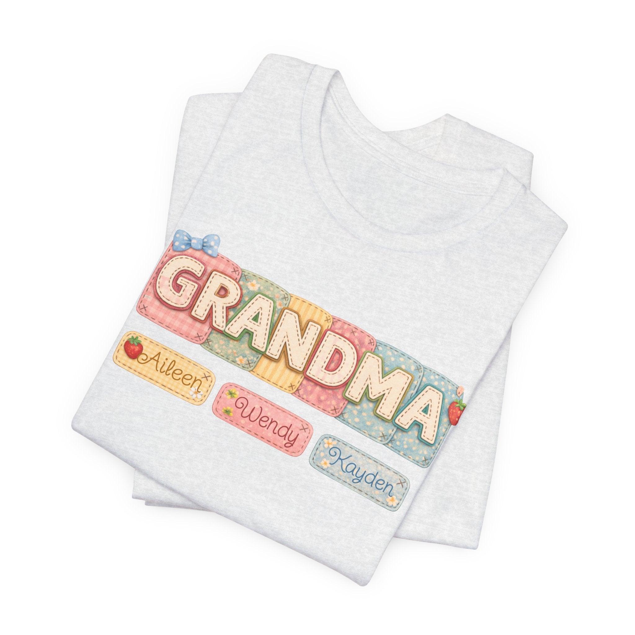 Grandma Floral Retro Tee — "Grandma" Names Design (Aileen • Wendy • Peyton)