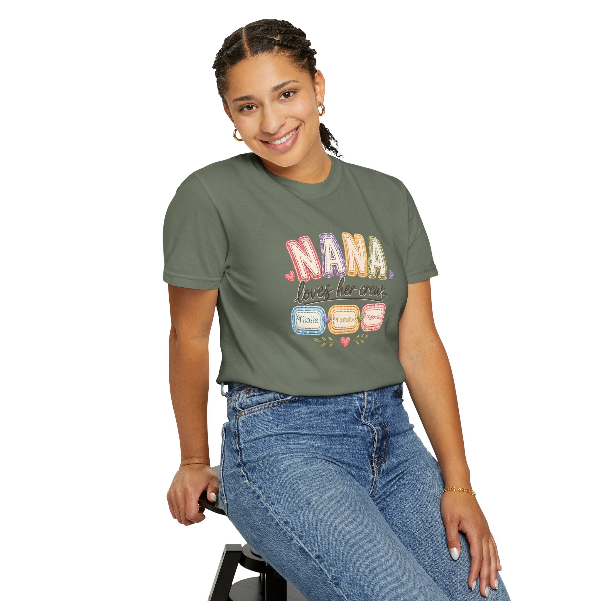 T-Shirt — “Nana Loves Her Crew” Colorful Grandma Family tee