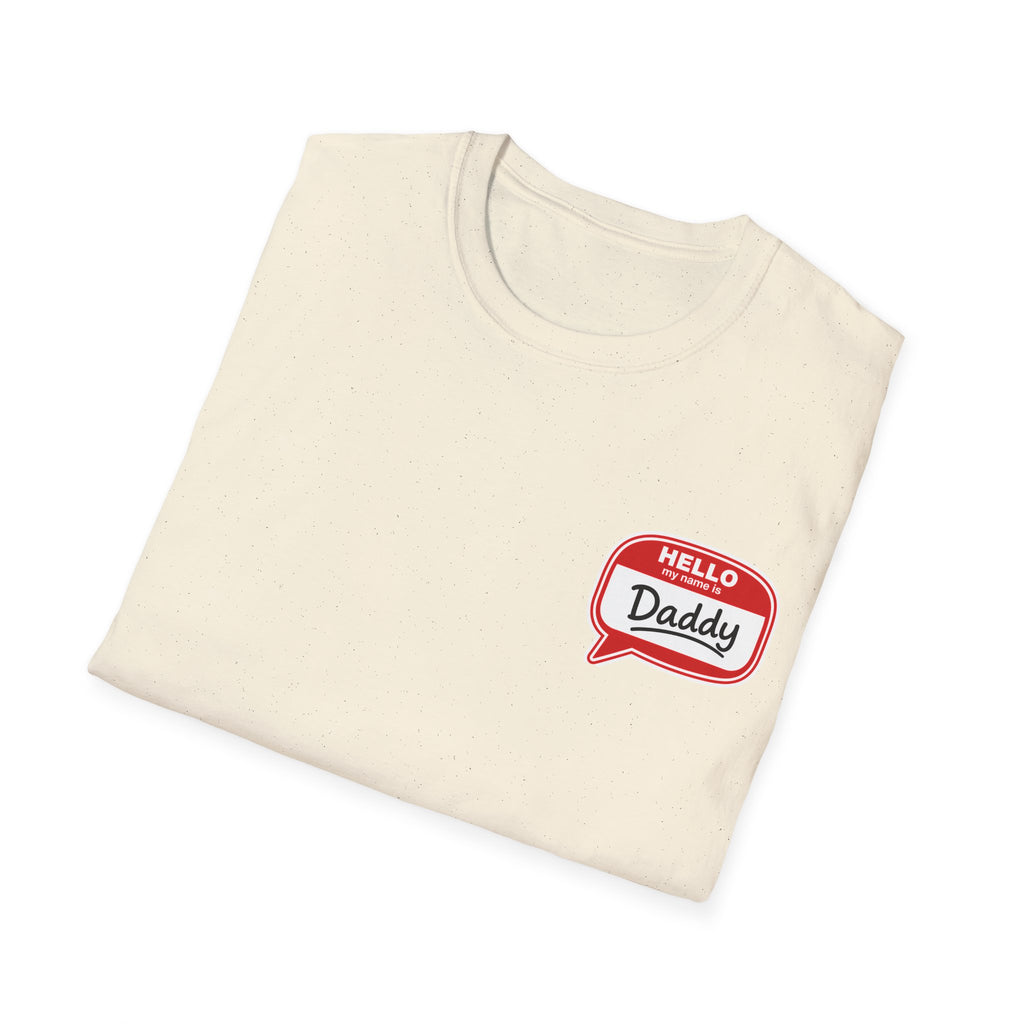 Daddy Name Tag T-Shirt - 'Hello Daddy' Retro Speech Bubble Tee