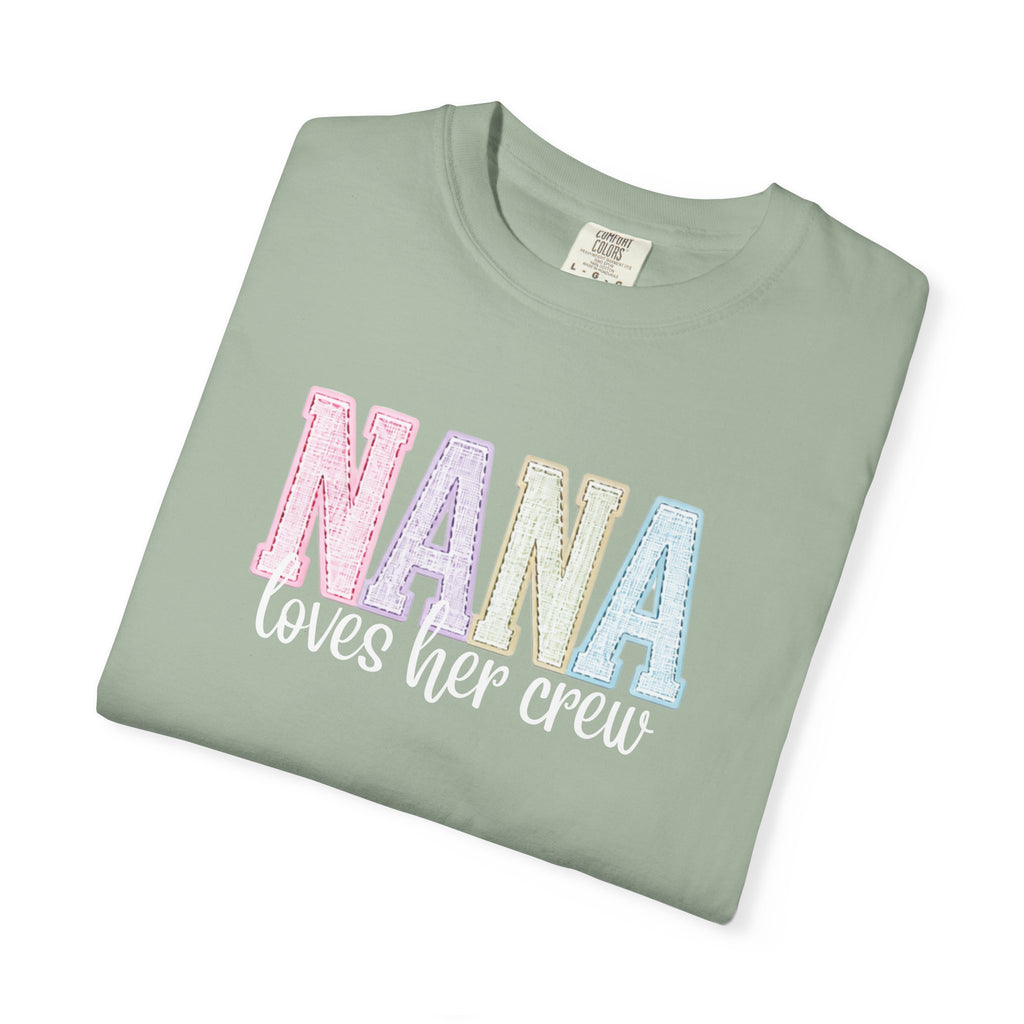 Nana Pastel Varsity T-Shirt — Soft Vintage Lettering Gift for Grandma (Mother's Day/Birthday)