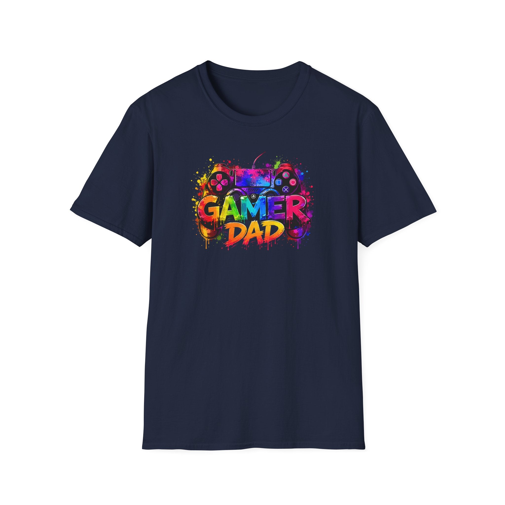 Gamer Dad Colourful Controller Design T-Shirt