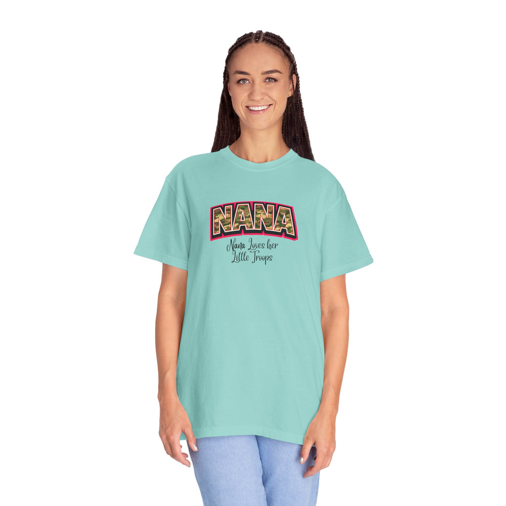 Nana Leopard Print T-Shirt — "Nana (who loves her little troops)" Grandma Gift