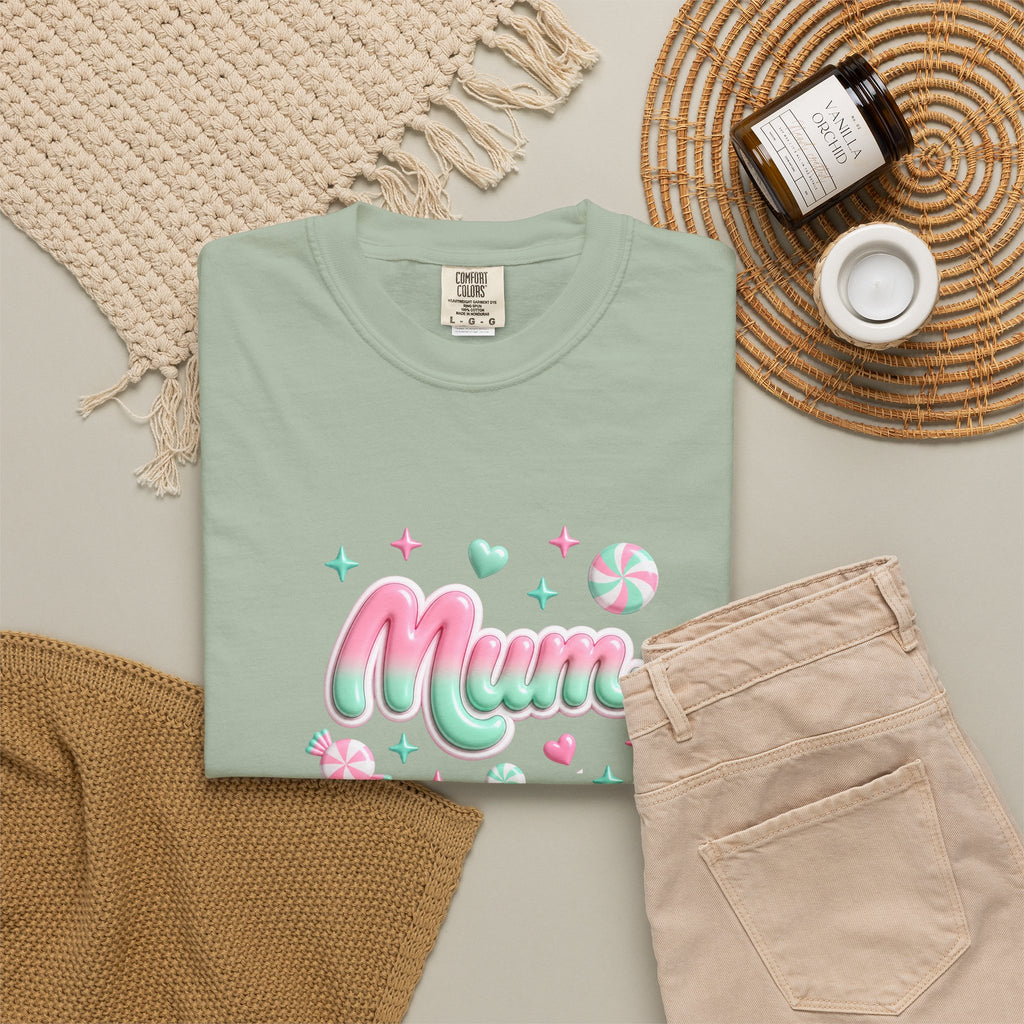 Mum Pastel Candy Script T-Shirt