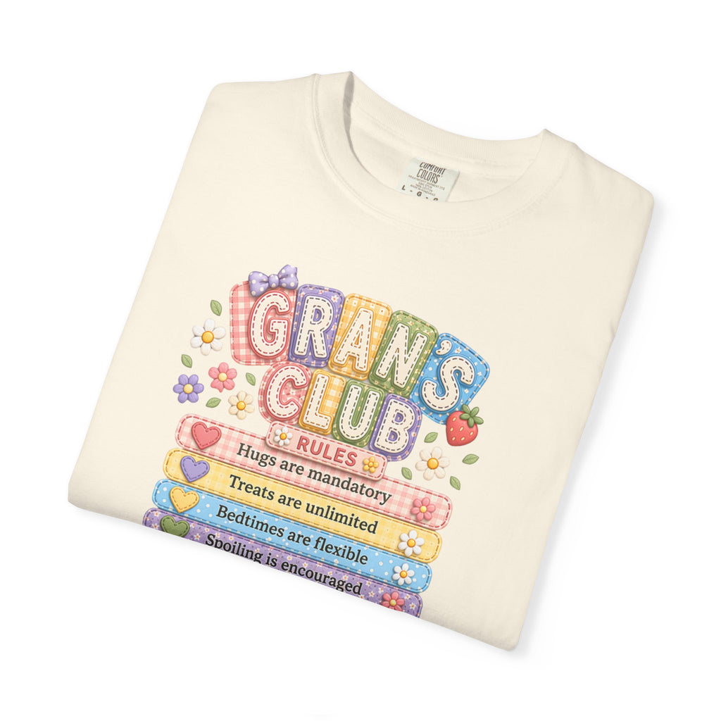 Grans Club Rules T-Shirt — Cute Floral Grandma Shirt, Funny Grandmother Gift for Mother's Day