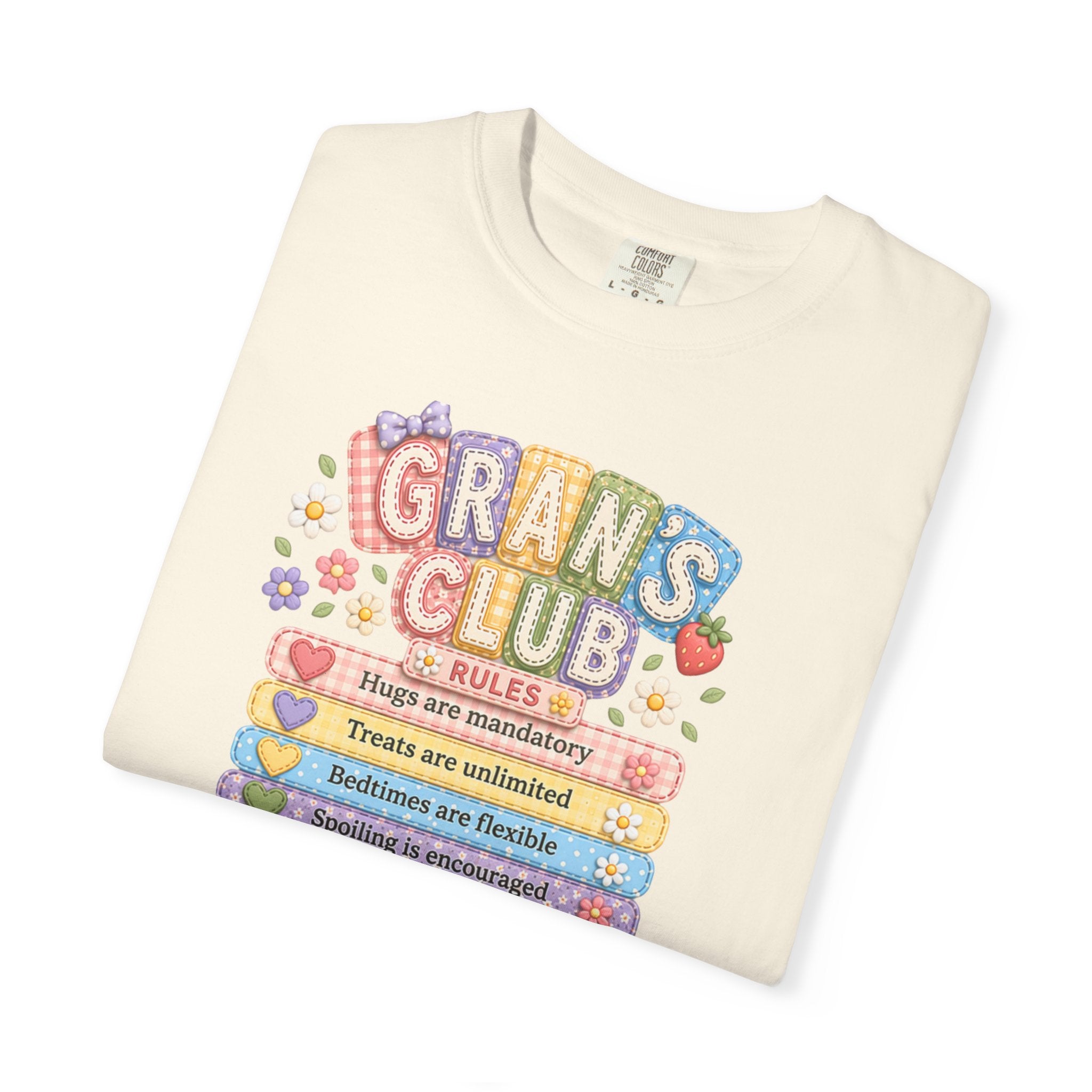 Grans Club Rules T-Shirt — Cute Floral Grandma Shirt, Funny Grandmother Gift for Mother's Day