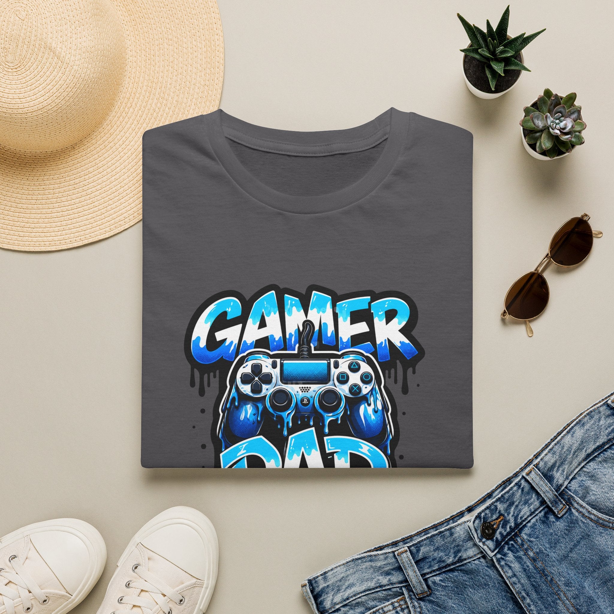 Gamer Dad T-Shirt — Blue Controller T-shirt