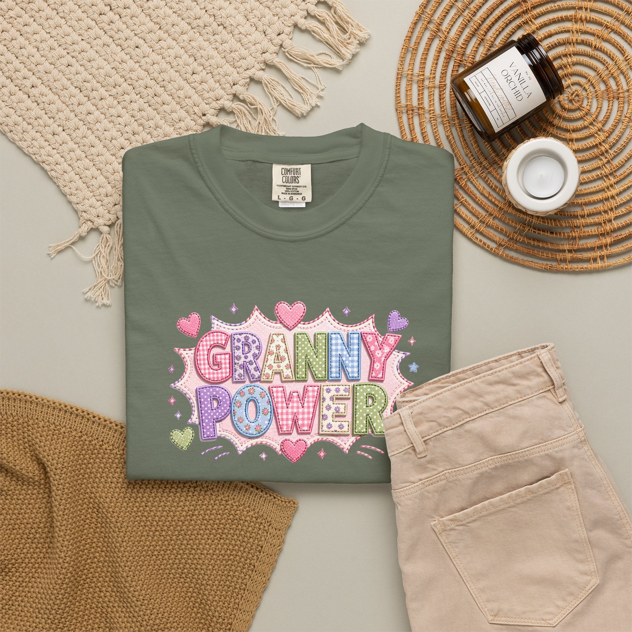 Granny Power T-Shirt — Retro Heart Graphic Tee for Grandmas