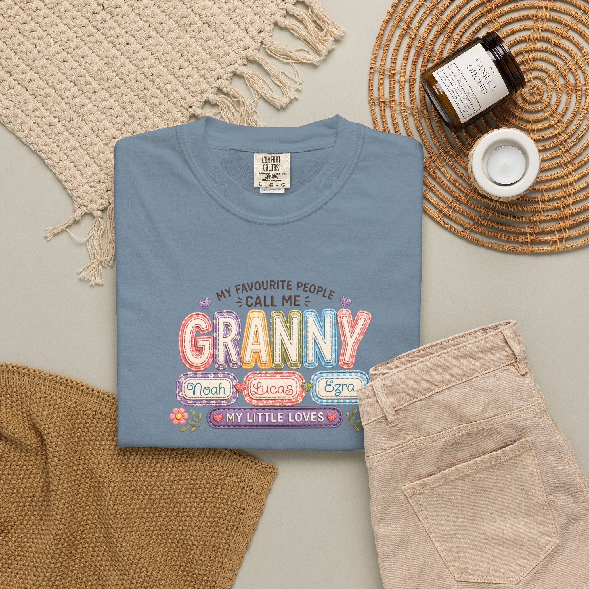 Granny Floral Retro Tee — "My Favourite People Call Me Granny"