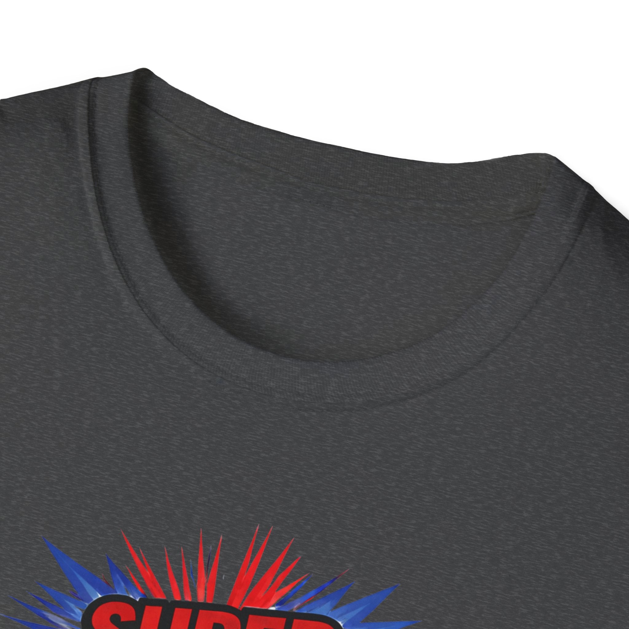 Super Dad T-Shirt – Union Jack Flag pattern Retro Comic Father’s Day Tee