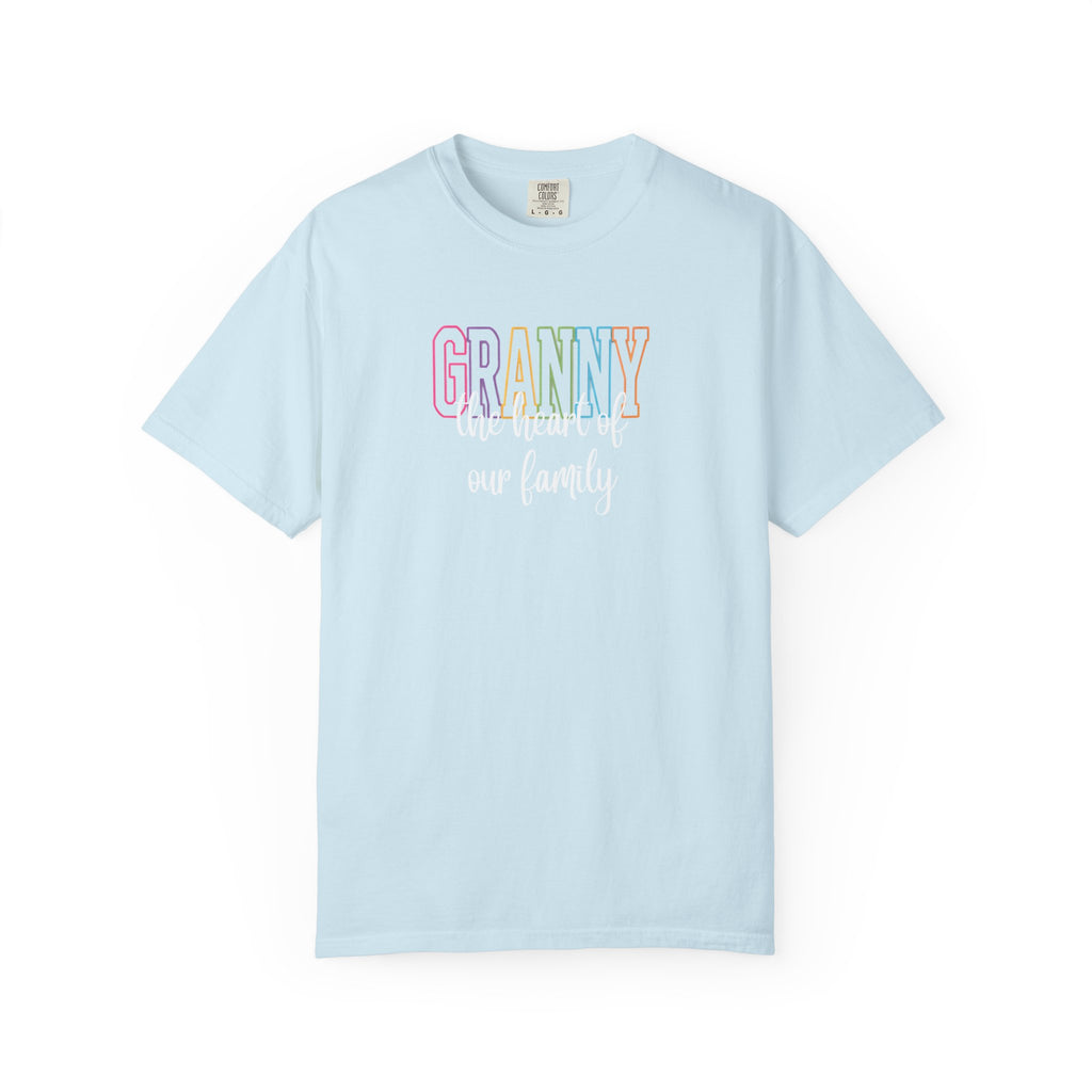 Grandma T-Shirt — "Grandma the Heart of Our Family" Pastel Comfort Tee