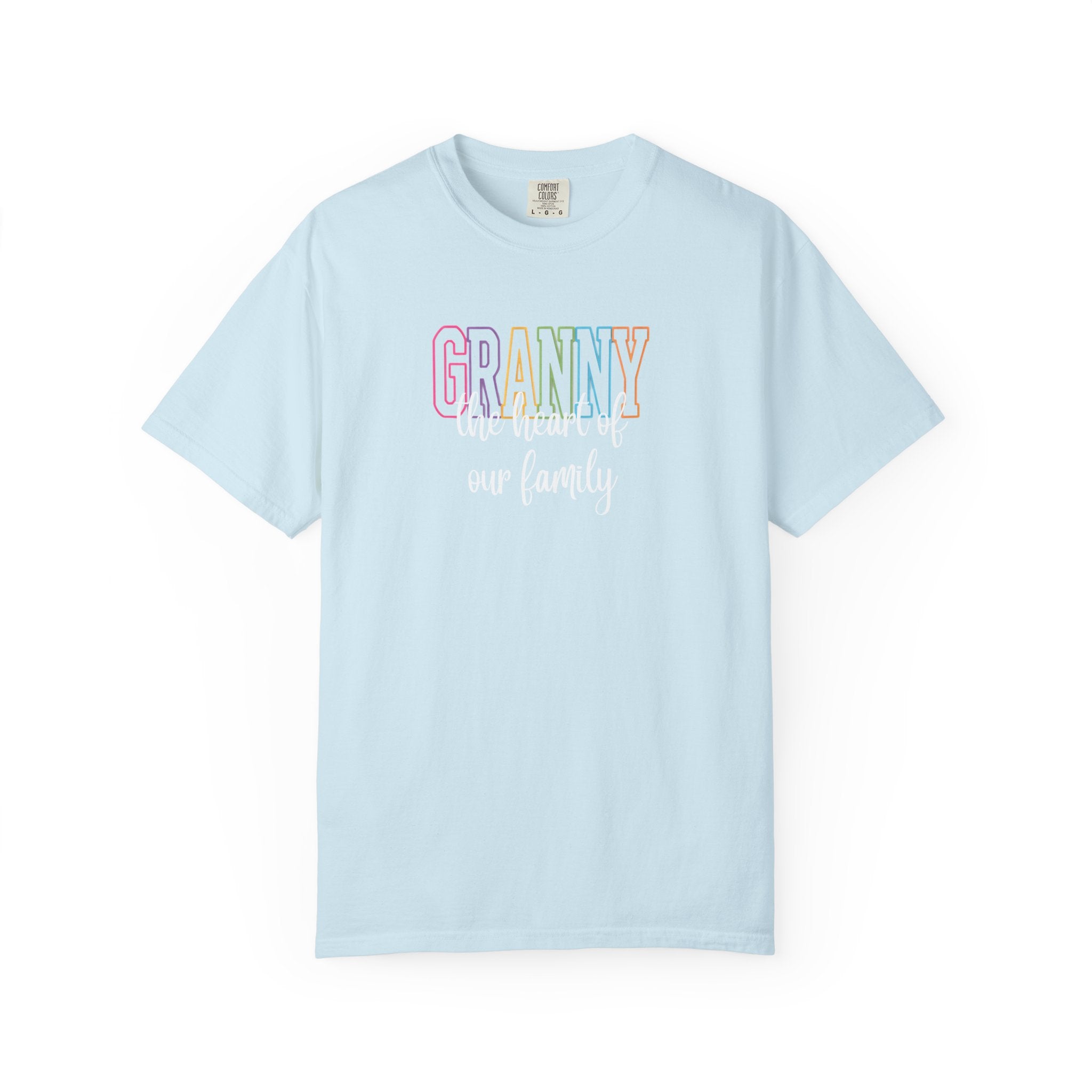 Grandma T-Shirt — "Grandma the Heart of Our Family" Pastel Comfort Tee