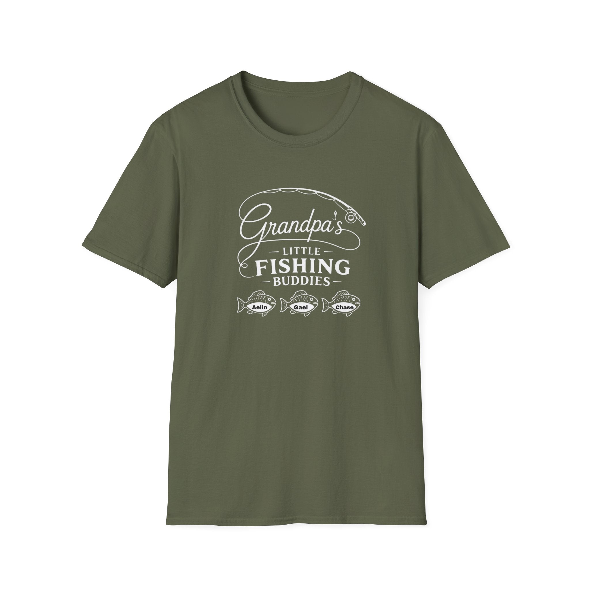 Fishing T-Shirt — "Grandpa's Little Fishing Buddies" Grandpa & Kids Matching Tee
