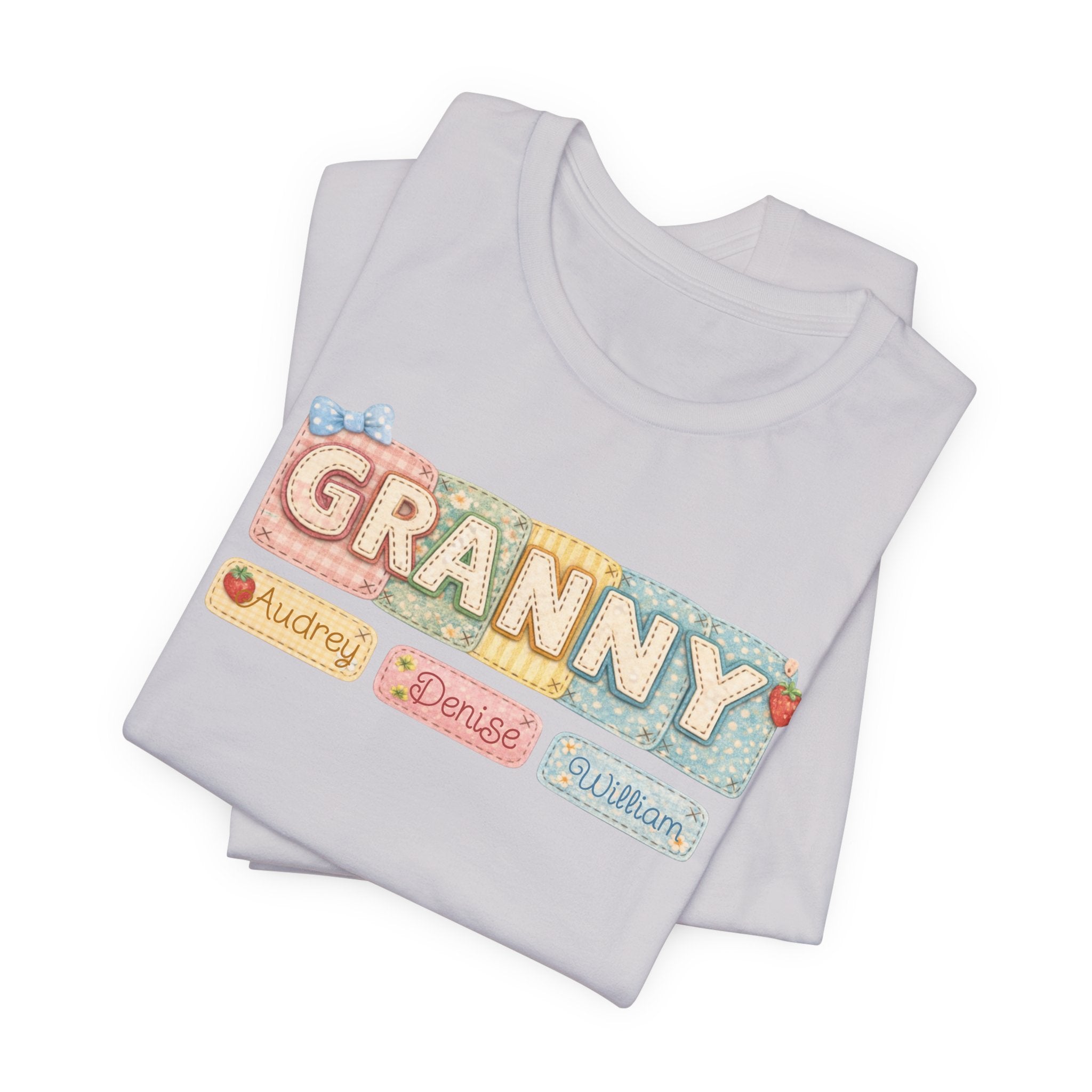 Granny Retro Nameplate T‑Shirt — Personalized Grandma Tee