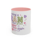 Gran Floral Accent Coffee Mug — 'Gran' Decorative Pink Interior 11/15oz Gift for Mother's Day