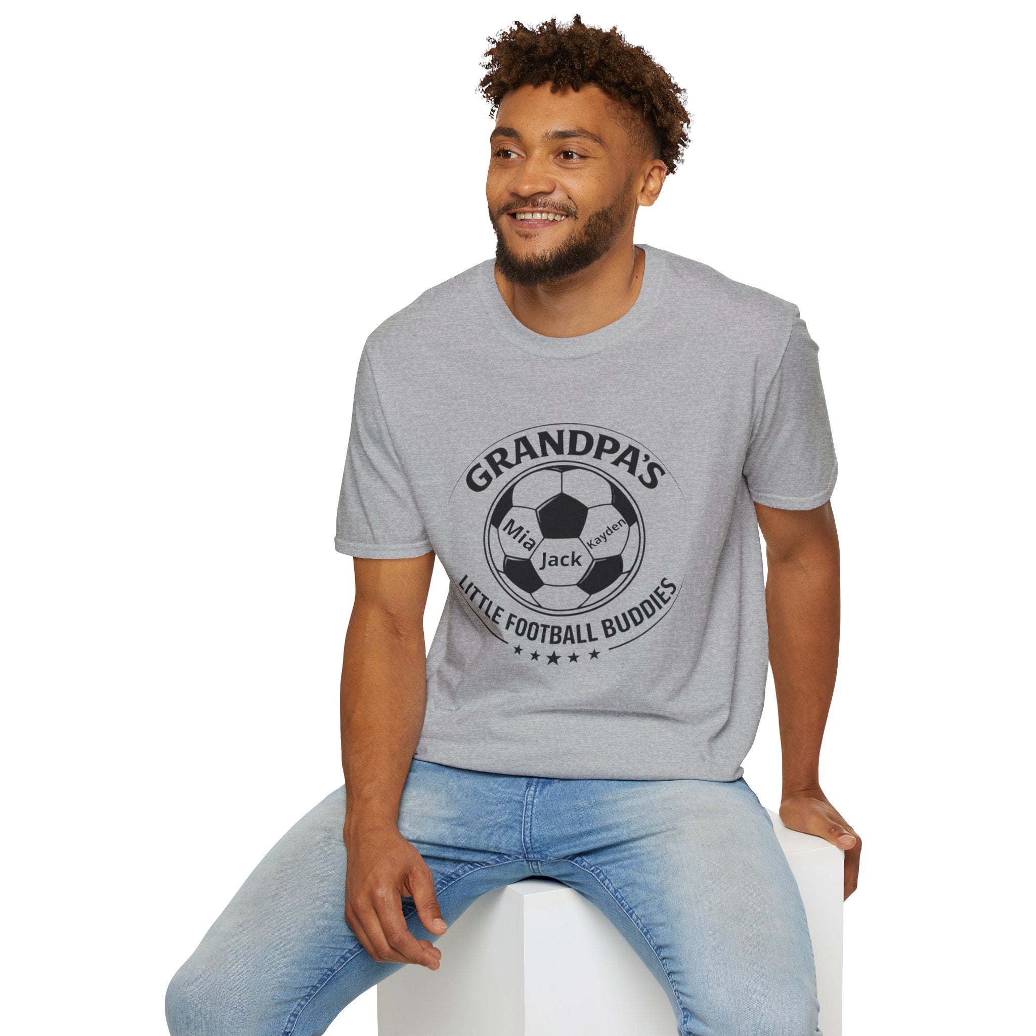 Grandpa's Little Football Buddies T-Shirt — Personalized Soccer Dad/Grandad Gift