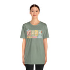 Gran Retro Patch Tee — Personalized 'Gran' Name Blocks Short Sleeve Shirt