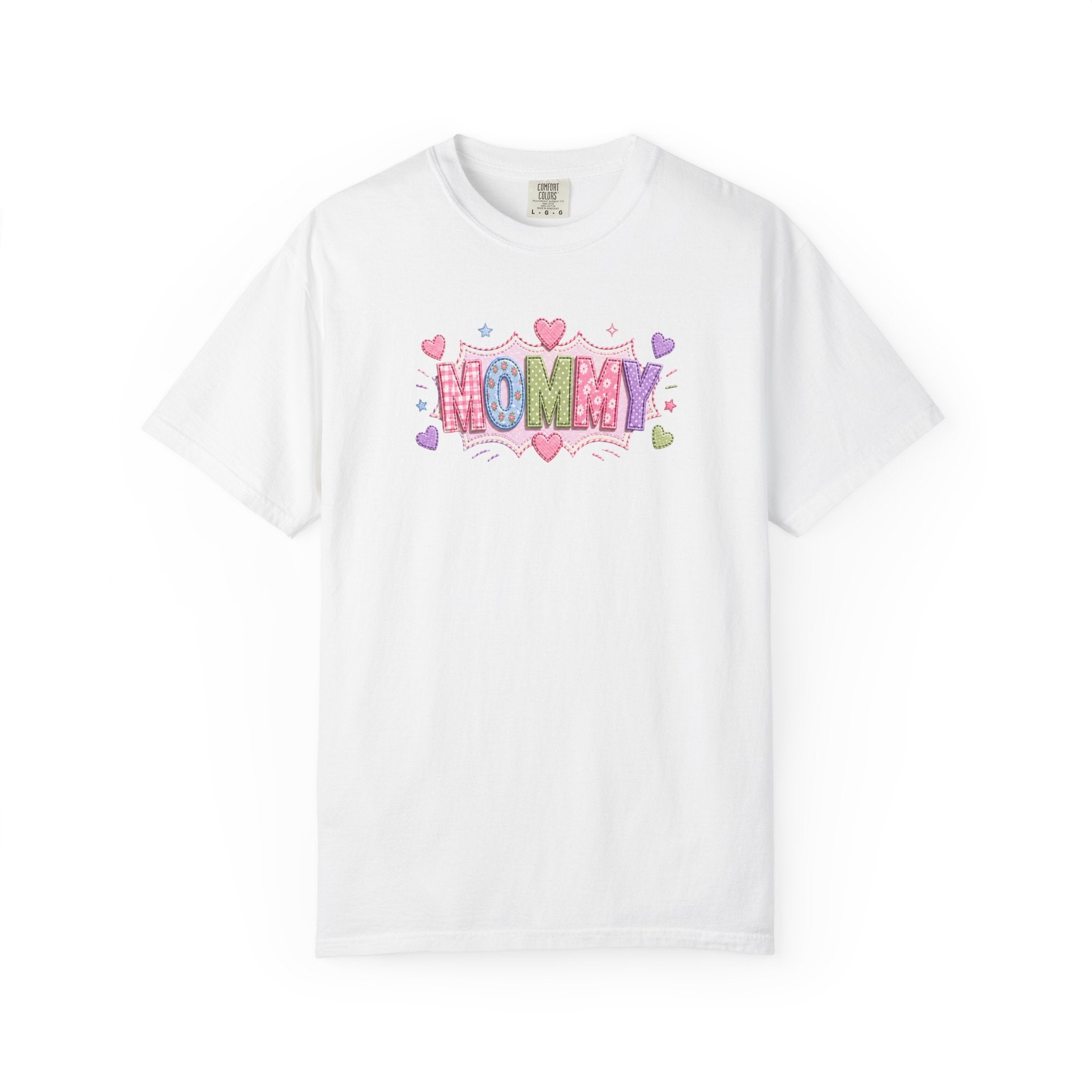 Mommy Hearts T‑Shirt — Cute Pastel 'MOMMY' Graphic Tee for Mother's Day & New Moms
