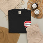 T-Shirt — "Hello Mummy" Retro Name-Tag Graphic