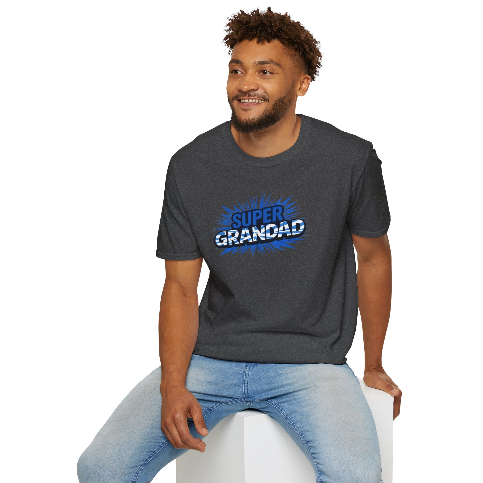 Super Grandad Scotland Flag/Scottish themed T-Shirt — Retro Comic Gift for Grandpa, Father’s Day & Birthday