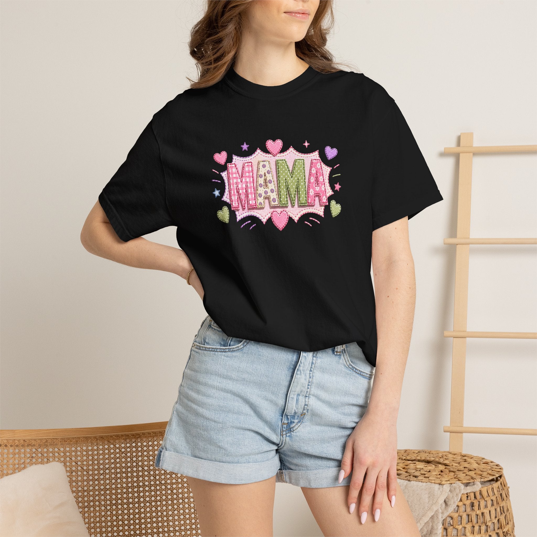 Mama Floral Heart T-Shirt — Cute Pink "MAMA" Mother's Day Tee