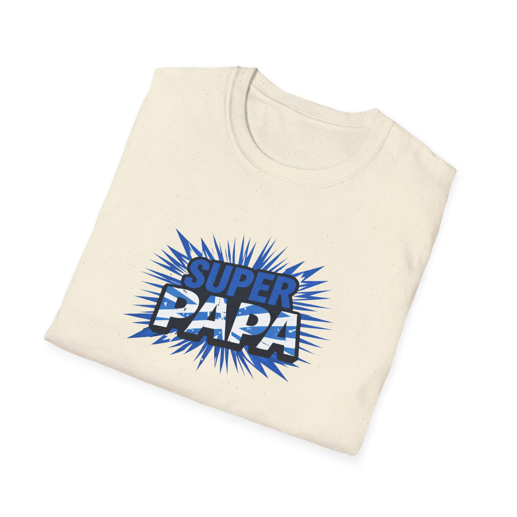 Super Papa Scotland Flag/Scottish themed T-Shirt – Comic Style Father’s Day Gift