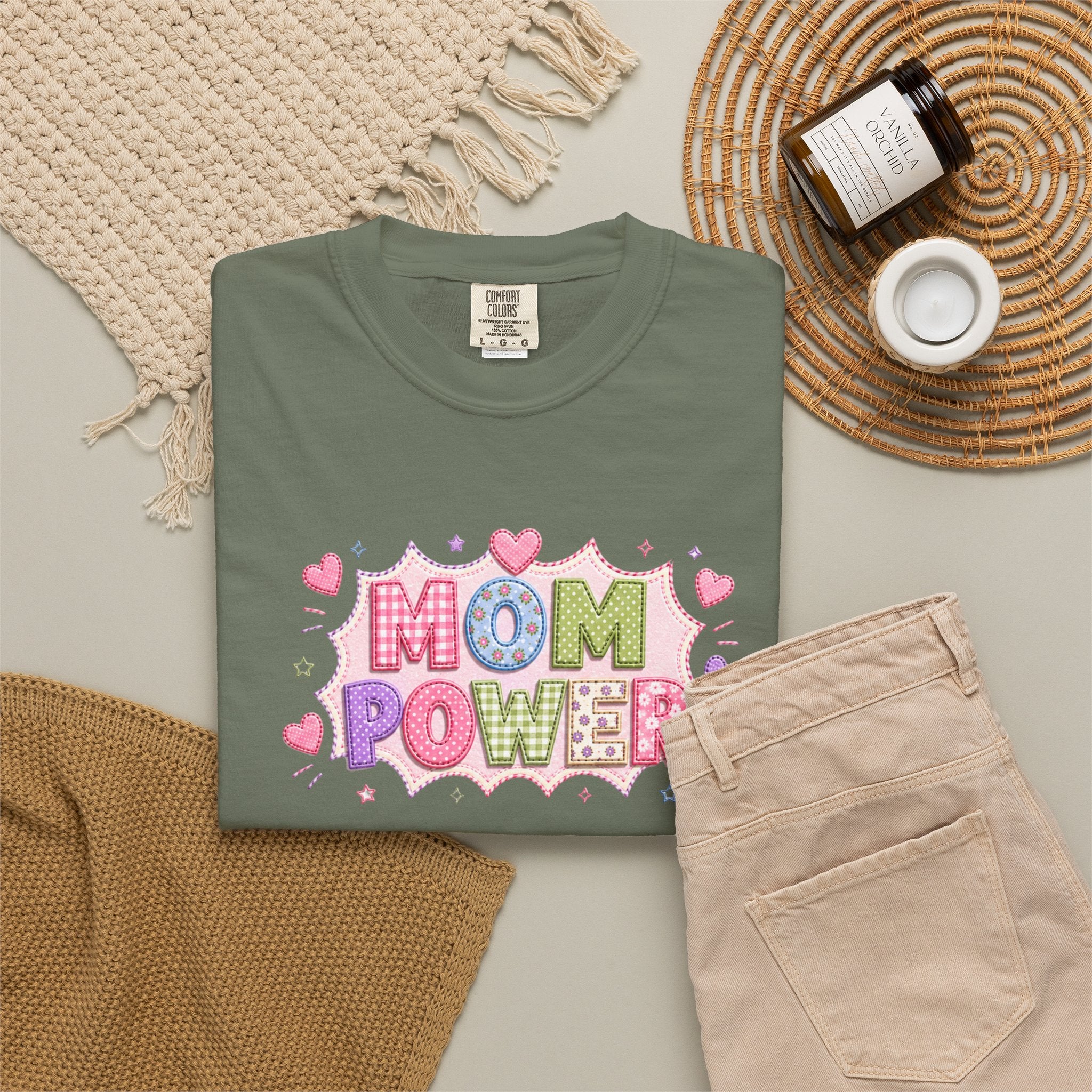 Mom Power T-Shirt — Cute Pastel Heart Mother's Day Tee