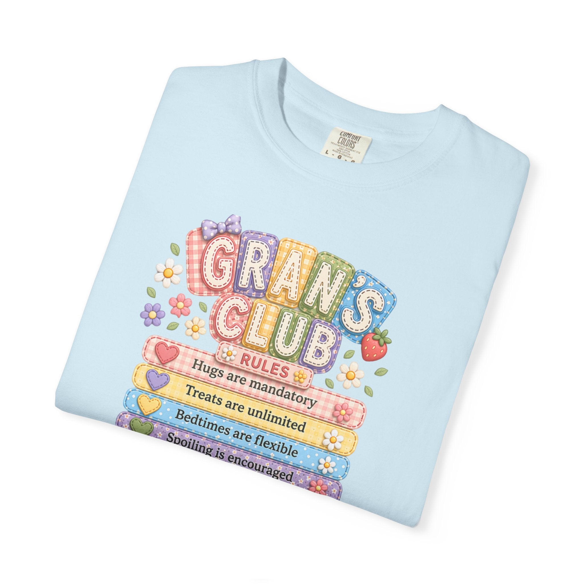 Grans Club Rules T-Shirt — Cute Floral Grandma Shirt, Funny Grandmother Gift for Mother's Day