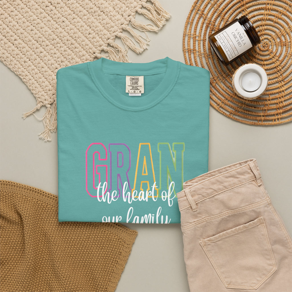 Gran The Heart of Our Family T-Shirt — Grandma Gift, Mother's Day, Family Life Tee