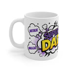 Super Dad Comic Mug — Personalized Names Coffee Cup for Father’s Day