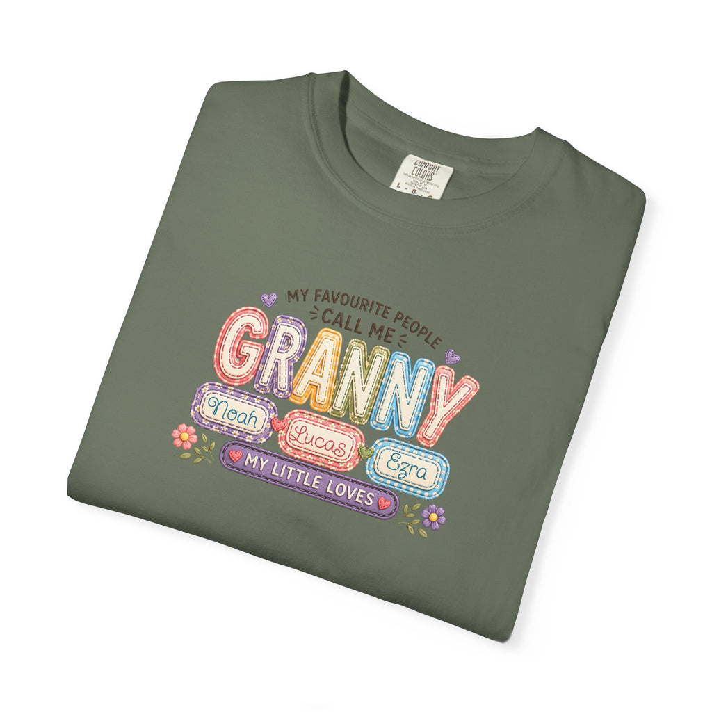Granny Floral Retro Tee — "My Favourite People Call Me Granny"