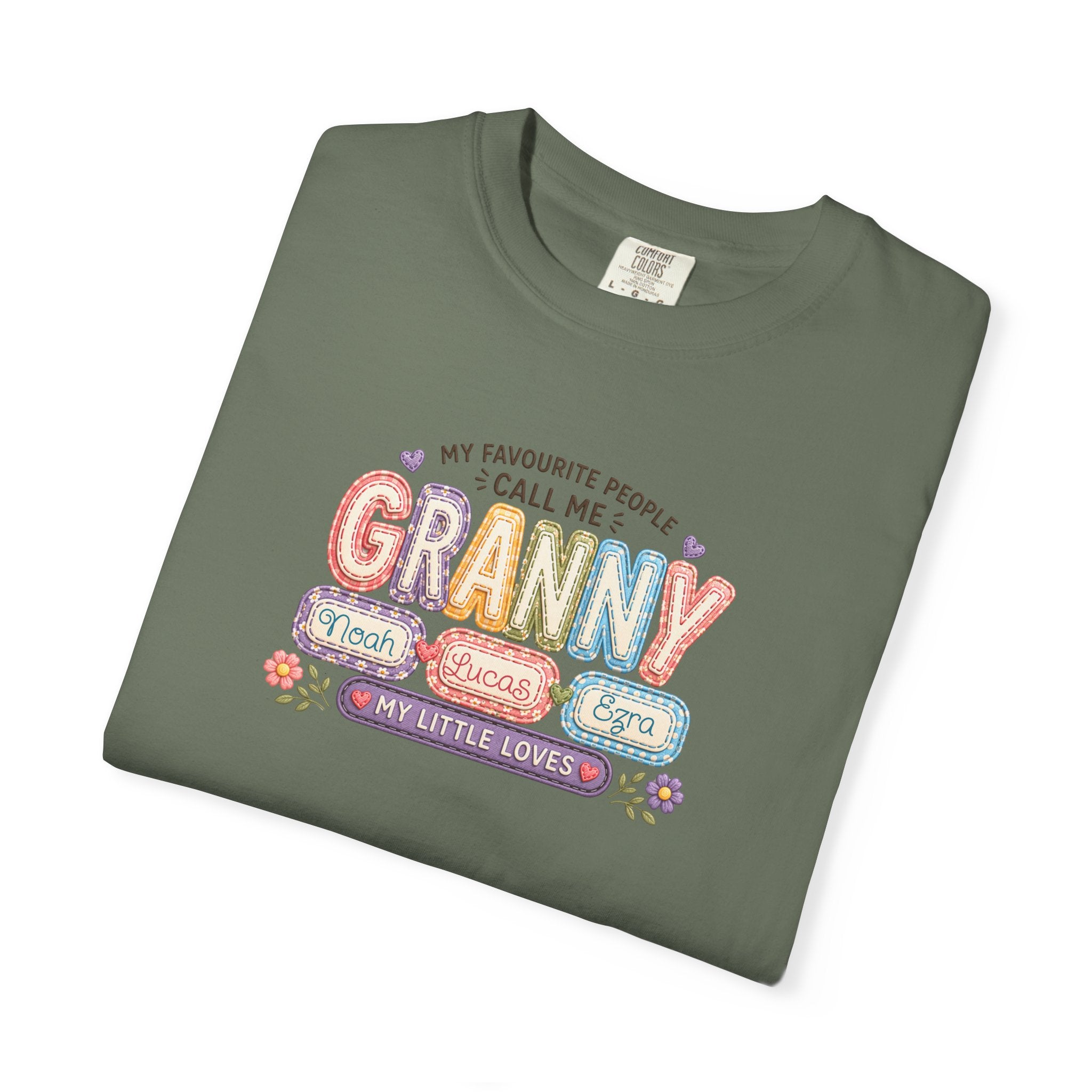 Granny Floral Retro Tee — "My Favourite People Call Me Granny"
