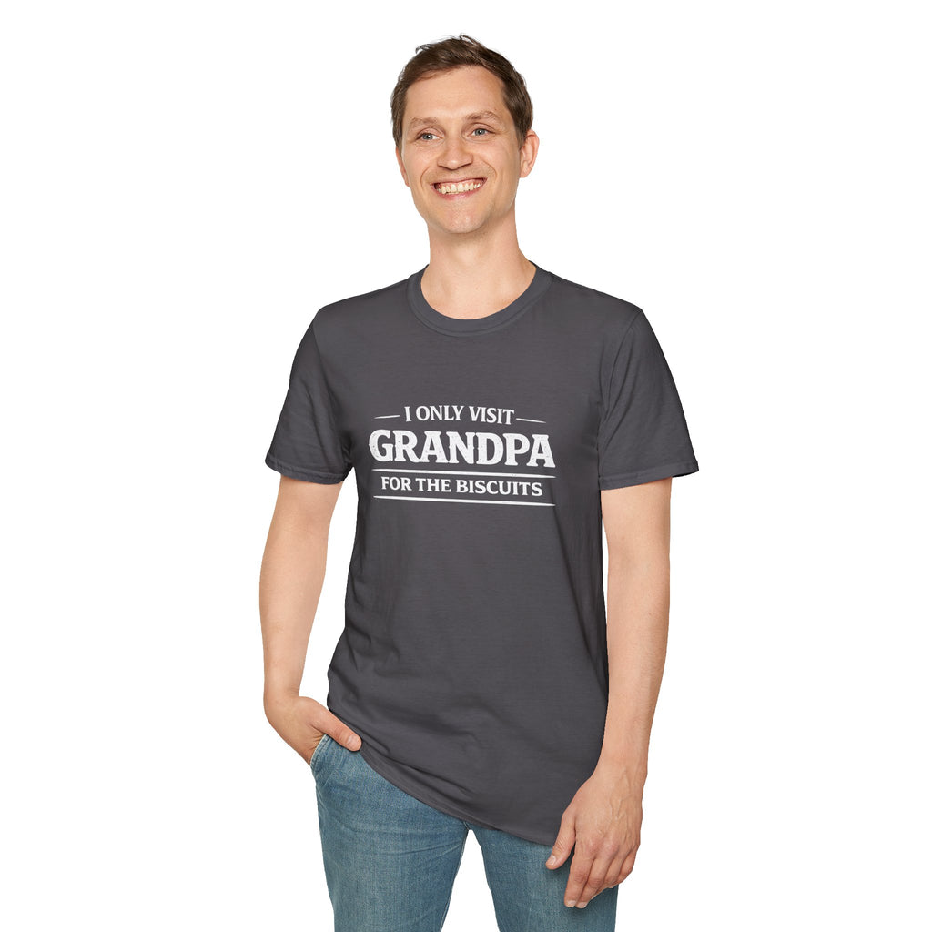 Grandpa Biscuits T-Shirt — "I Only Visit Grandpa For The Biscuits" Funny Family Tee