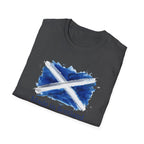 Made in Scotland T-Shirt — Watercolor Saltire Flag Tee