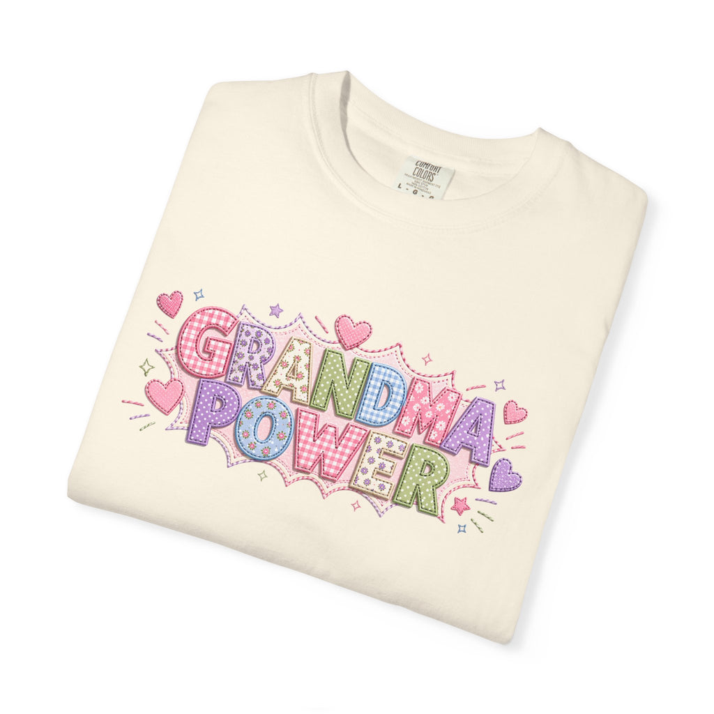 Grandma Power T-Shirt — Cute Heart Graphic Tee for Grandmothers